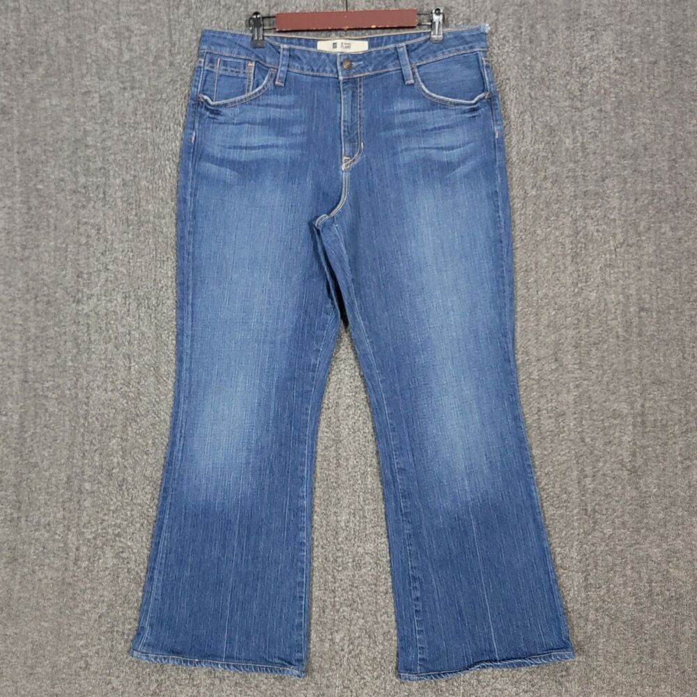 Gap Jeans Womens 16 Blue High Rise Original Flare Vintage Y2K Distressed